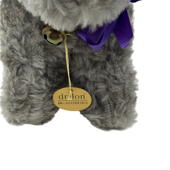 Vintage Dralon Elephant Plush 1950s-1970s German Made Glass Eyes Gray Soft Toy - Picture 4 of 16